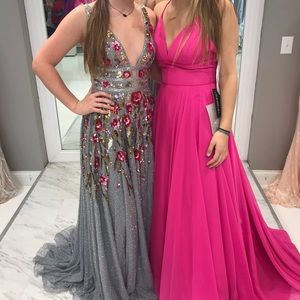 Sherri Hill Prom Dress Gray sequins Size 8 NWT